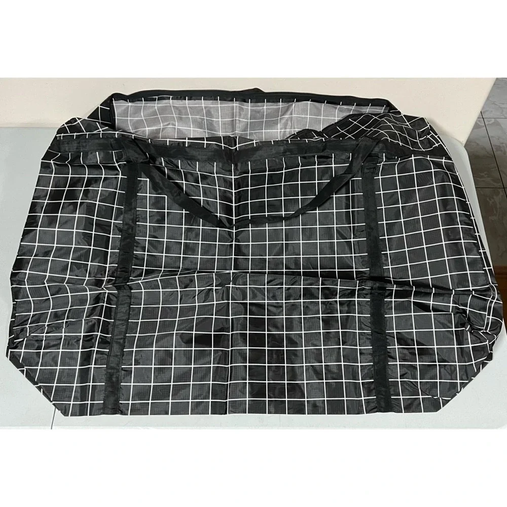 Black White Checkered Plaid Laundry Storage Bag Pouch Sack Organizer Size XXL 🖤